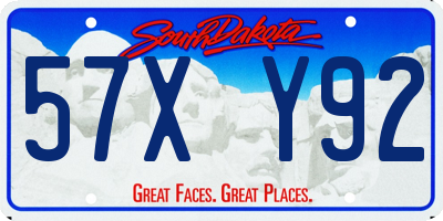 SD license plate 57XY92
