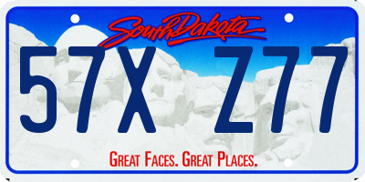SD license plate 57XZ77