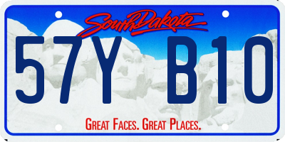 SD license plate 57YB10