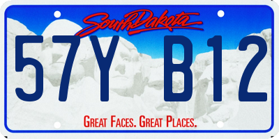 SD license plate 57YB12