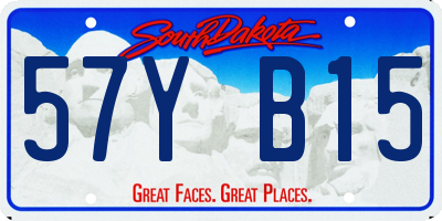 SD license plate 57YB15