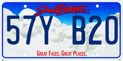 SD license plate 57YB20