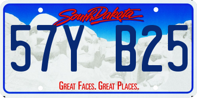 SD license plate 57YB25