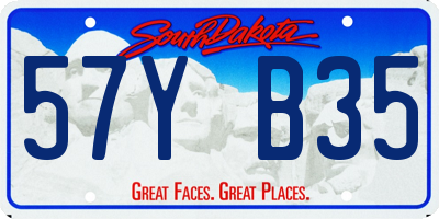 SD license plate 57YB35