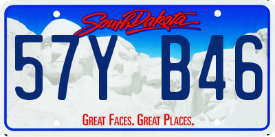 SD license plate 57YB46
