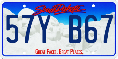 SD license plate 57YB67