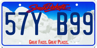 SD license plate 57YB99