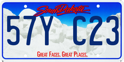 SD license plate 57YC23