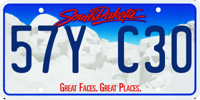 SD license plate 57YC30