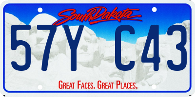 SD license plate 57YC43