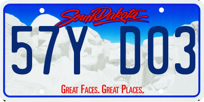 SD license plate 57YD03