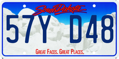SD license plate 57YD48