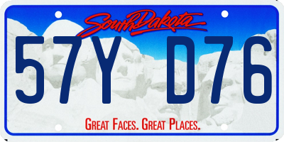 SD license plate 57YD76