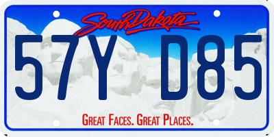 SD license plate 57YD85