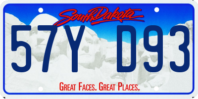 SD license plate 57YD93