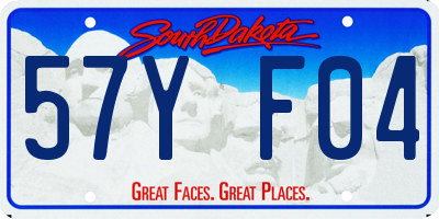 SD license plate 57YF04