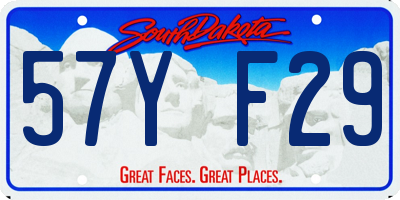 SD license plate 57YF29