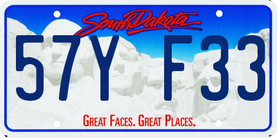 SD license plate 57YF33