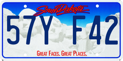 SD license plate 57YF42
