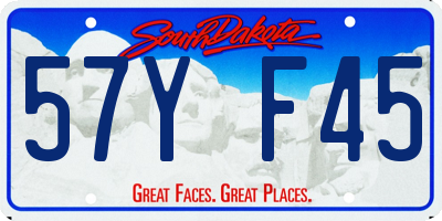 SD license plate 57YF45