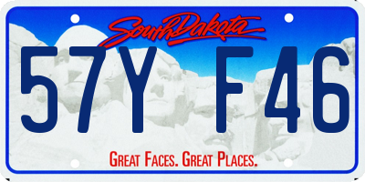 SD license plate 57YF46