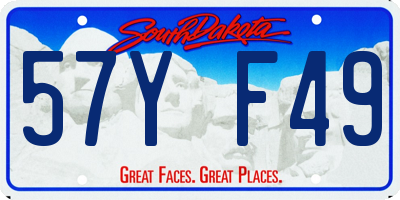 SD license plate 57YF49