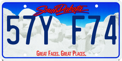 SD license plate 57YF74