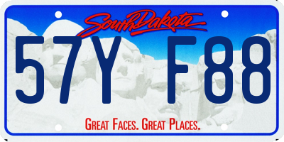 SD license plate 57YF88