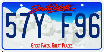 SD license plate 57YF96