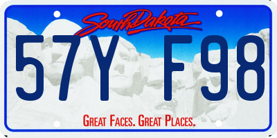 SD license plate 57YF98