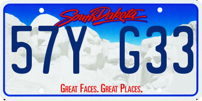 SD license plate 57YG33