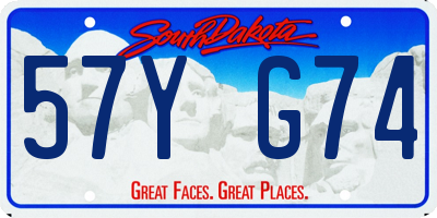 SD license plate 57YG74