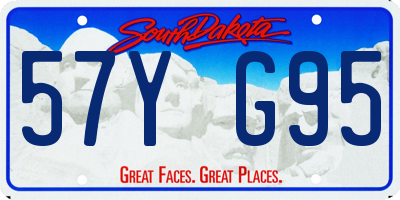 SD license plate 57YG95