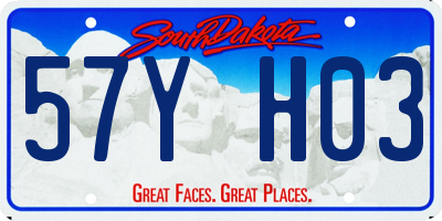 SD license plate 57YH03