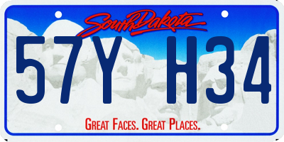 SD license plate 57YH34