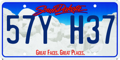SD license plate 57YH37