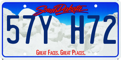 SD license plate 57YH72