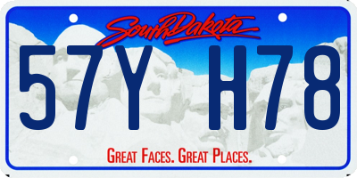 SD license plate 57YH78