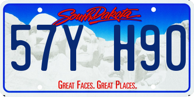 SD license plate 57YH90