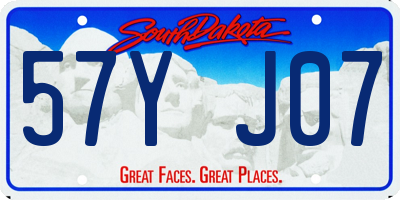 SD license plate 57YJ07