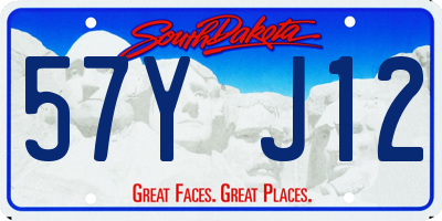 SD license plate 57YJ12