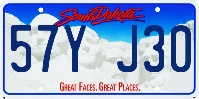 SD license plate 57YJ30