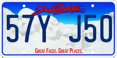SD license plate 57YJ50