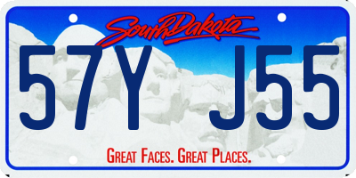 SD license plate 57YJ55