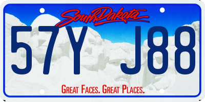 SD license plate 57YJ88