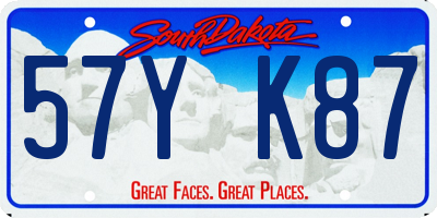 SD license plate 57YK87