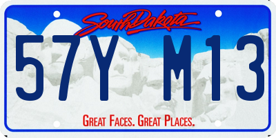 SD license plate 57YM13