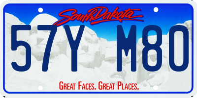 SD license plate 57YM80