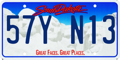 SD license plate 57YN13