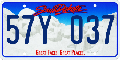 SD license plate 57YO37